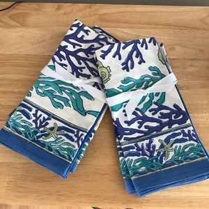 2 sets of 4 nautical coral cloth napkins